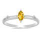 Inel din Argint 925 ( 1.58 grame ) cu Citrin Ural și Topaz Alb 0.26 Carate