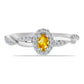 Inel din Argint 925 ( 1.98 grame ) cu Citrin Ural și Topaz Alb 0.43 Carate
