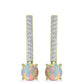 Cercei din Argint 925 Placat cu Aur ( 3.28 grame ) cu Opal Etiopian Lega Dembi și Topaz Alb 1.37 Carate