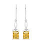 Cercei din Argint 925 ( 2.28 grame ) cu Citrin Ural și Topaz Alb 2.86 Carate