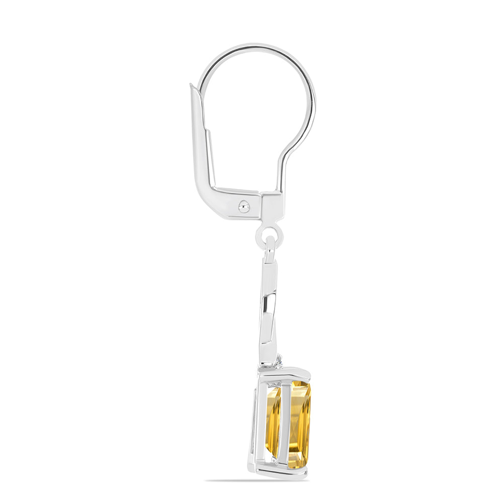 Cercei din Argint 925 ( 2.28 grame ) cu Citrin Ural și Topaz Alb 2.86 Carate