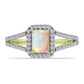 Inel din Argint 925 Placat cu Aur ( 2.83 grame ) cu Opal Etiopian Lega Dembi și Topaz Alb 1.18 Carate