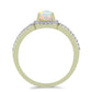 Inel din Argint 925 Placat cu Aur ( 2.83 grame ) cu Opal Etiopian Lega Dembi și Topaz Alb 1.18 Carate