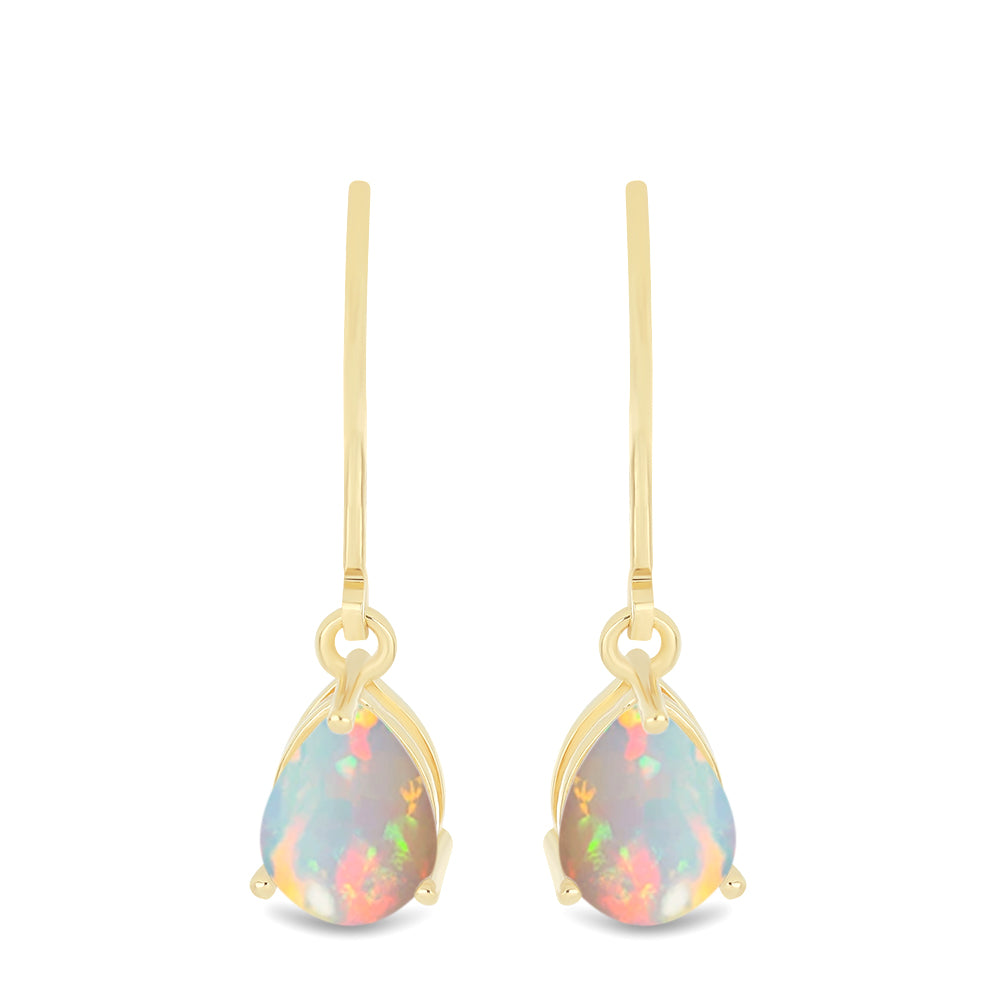 Cercei din Argint 925 Placat cu Aur ( 1.4 grame ) cu Opal Etiopian Lega Dembi 1.24 Carate