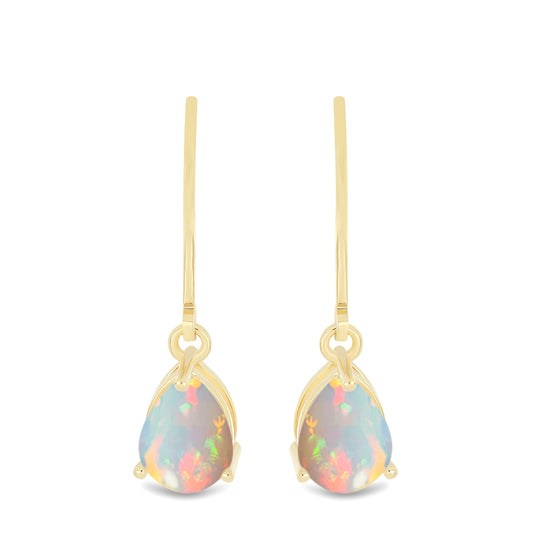 Cercei din Argint 925 Placat cu Aur ( 1.4 grame ) cu Opal Etiopian Lega Dembi 1.24 Carate