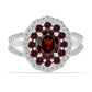 Inel din Argint 925 ( 3.56 grame ) cu Granat Barton și Topaz Alb 2.72 Carate