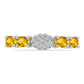 Inel din Argint 925 ( 1.94 grame ) cu Citrin Ural și Topaz Alb 0.73 Carate