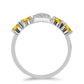 Inel din Argint 925 ( 1.94 grame ) cu Citrin Ural și Topaz Alb 0.73 Carate