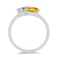 Inel din Argint 925 ( 2.28 grame ) cu Citrin Ural și Topaz Alb 1.42 Carate
