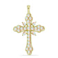 Cruce Pandantiv din Argint 925 Placat cu Aur ( 4.54 grame ) cu Opal Etiopian Lega Dembi 2.71 Carate
