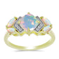 Inel din Argint 925 Placat cu Aur ( 2.92 grame ) cu Opal Etiopian Lega Dembi și Topaz Alb 1.29 Carate