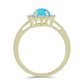 Inel din Argint 925 Placat cu Aur ( 2.28 grame ) cu Turcoaz ”Frumoasa Adormită” și Topaz Alb 0.98 Carate