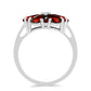 Inel din Argint 925 ( 3.86 grame ) cu Granat Barton și Topaz Alb 5 Carate
