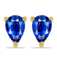 Cercei din Argint 925 Placat cu Aur ( 0.78 grame ) cu Safir Albastru Australian 1.09 Carate