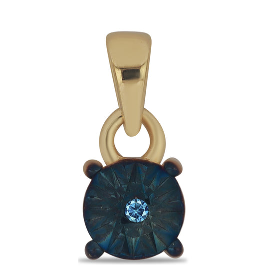 Pandantiv din Argint 925 Placat cu Aur ( 0.69 grame ) cu Diamant Albastru 0.01 Carate