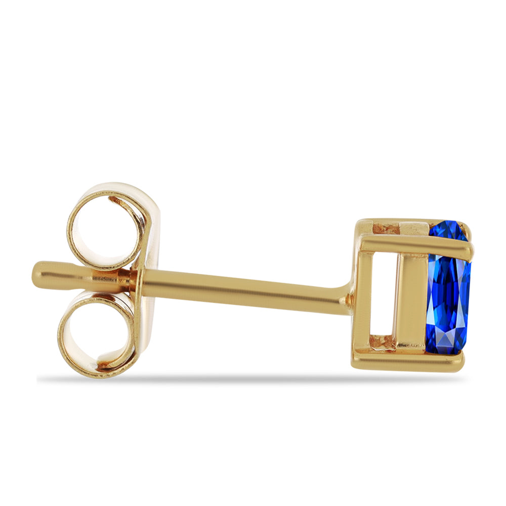 Cercei din Argint 925 Placat cu Aur ( 0.7 grame ) cu Safir Albastru Australian 0.75 Carate 2 