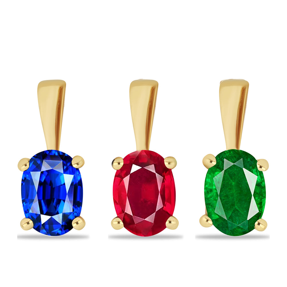 Set din Argint 925 Placat cu Aur ( 1.24 grame ) cu Rubin Sintetic și Smarald Sintetic 2.82 Carate ( Pandantiv ) 1 