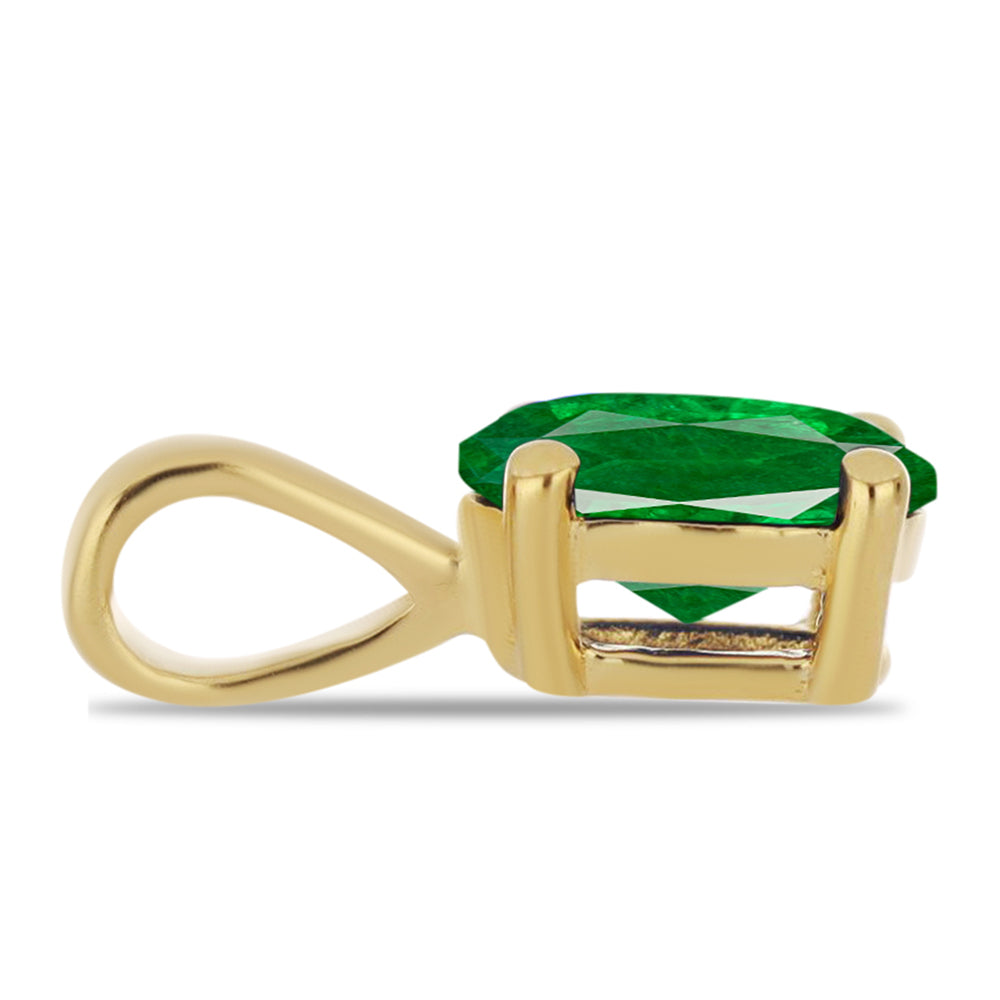 Set din Argint 925 Placat cu Aur ( 1.24 grame ) cu Rubin Sintetic și Smarald Sintetic 2.82 Carate ( Pandantiv ) 4 