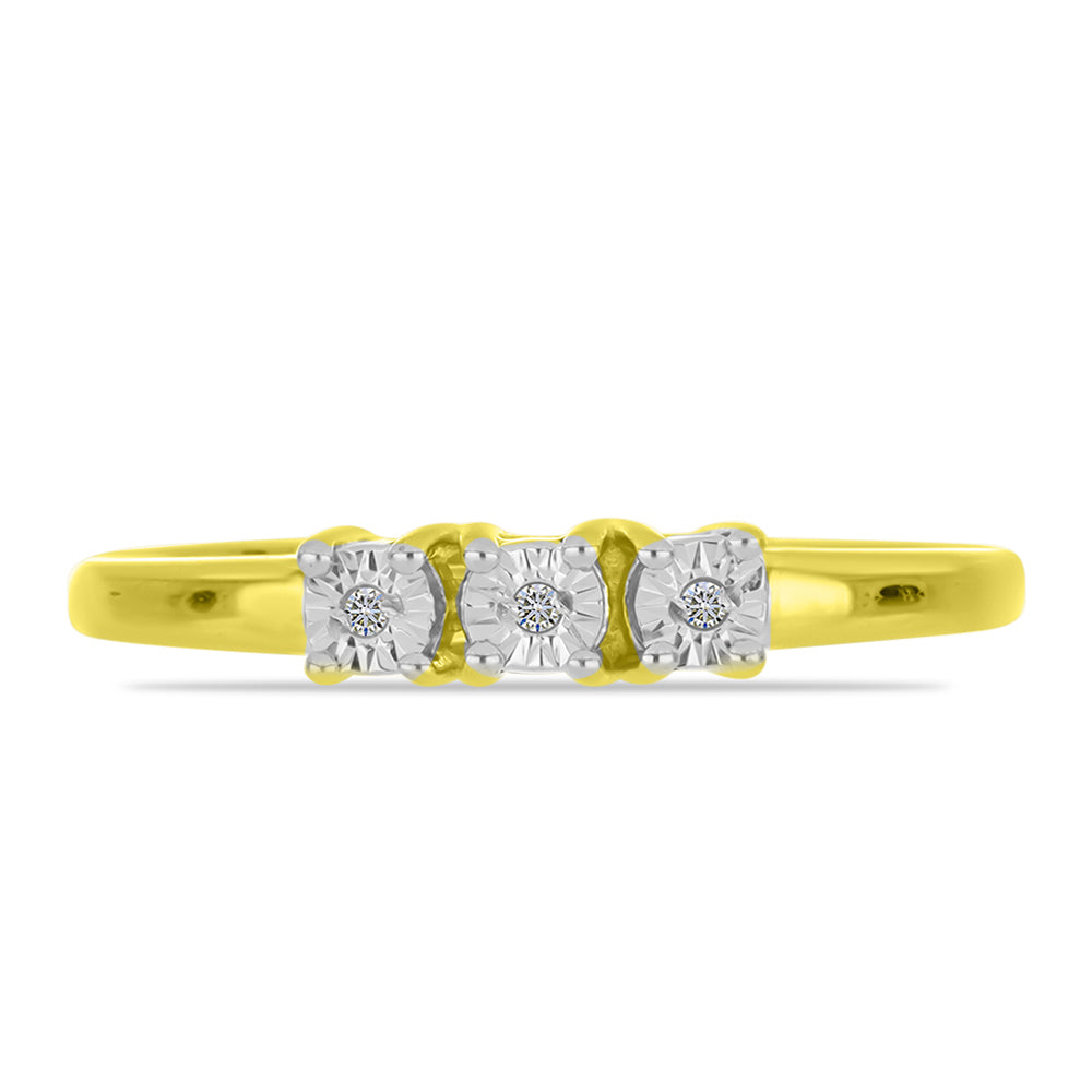 Inel din Argint 925 Placat cu Aur ( 1.44 grame ) cu Diamant Alb 0.02 Carate 1 