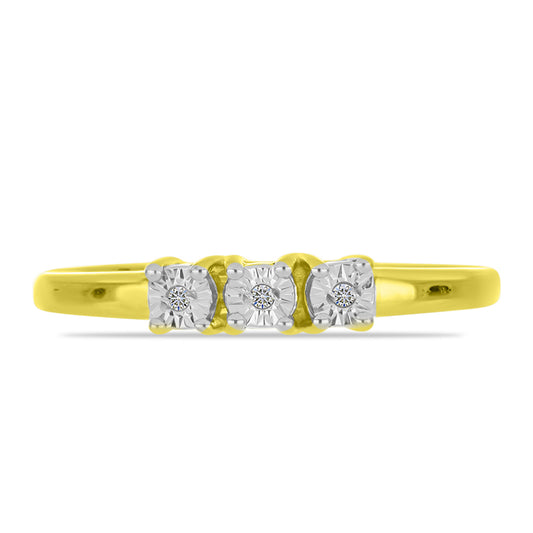 Inel din Argint 925 Placat cu Aur ( 1.44 grame ) cu Diamant Alb 0.02 Carate