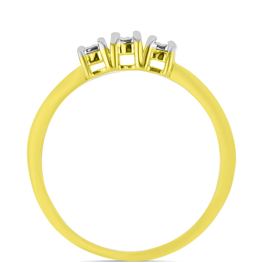 Inel din Argint 925 Placat cu Aur ( 1.44 grame ) cu Diamant Alb 0.02 Carate 2 