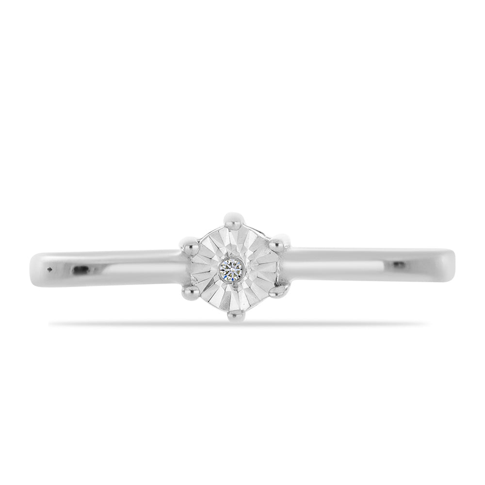 Inel din Argint 925 ( 1.56 grame ) cu Diamant Alb 0.01 Carate