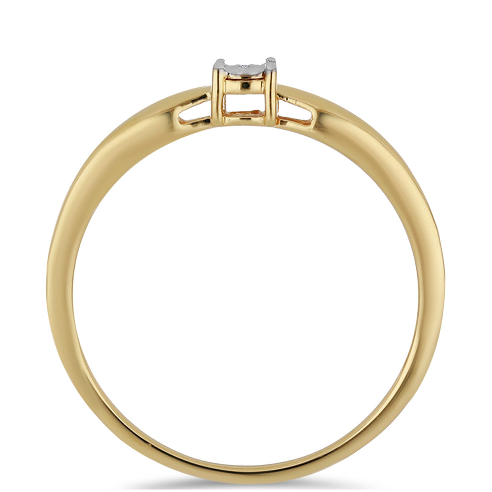 Inel din Argint 925 Placat cu Aur ( 2.26 grame ) cu Diamant Alb 0.01 Carate
