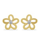 Cercei din Argint 925 Placat cu Aur ( 1.61 grame ) cu Diamant Alb 0.02 Carate