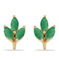 Cercei din Argint 925 Placat cu Aur ( 1.17 grame ) cu Smarald Brazilian 0.85 Carate