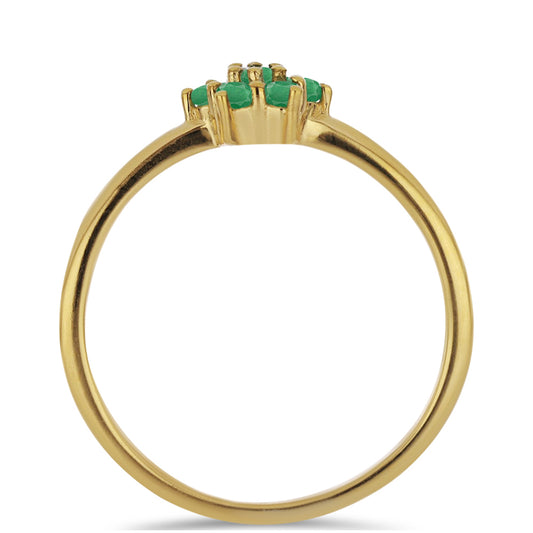 Inel din Argint 925 Placat cu Aur ( 1.64 grame ) cu Smarald Brazilian 0.3 Carate