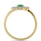 Inel din Argint 925 Placat cu Aur ( 1.72 grame ) cu Smarald Brazilian și Zircon Alb 0.42 Carate