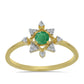 Inel din Argint 925 Placat cu Aur ( 1.72 grame ) cu Smarald Brazilian și Zircon Alb 0.42 Carate
