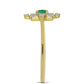 Inel din Argint 925 Placat cu Aur ( 1.72 grame ) cu Smarald Brazilian și Zircon Alb 0.42 Carate