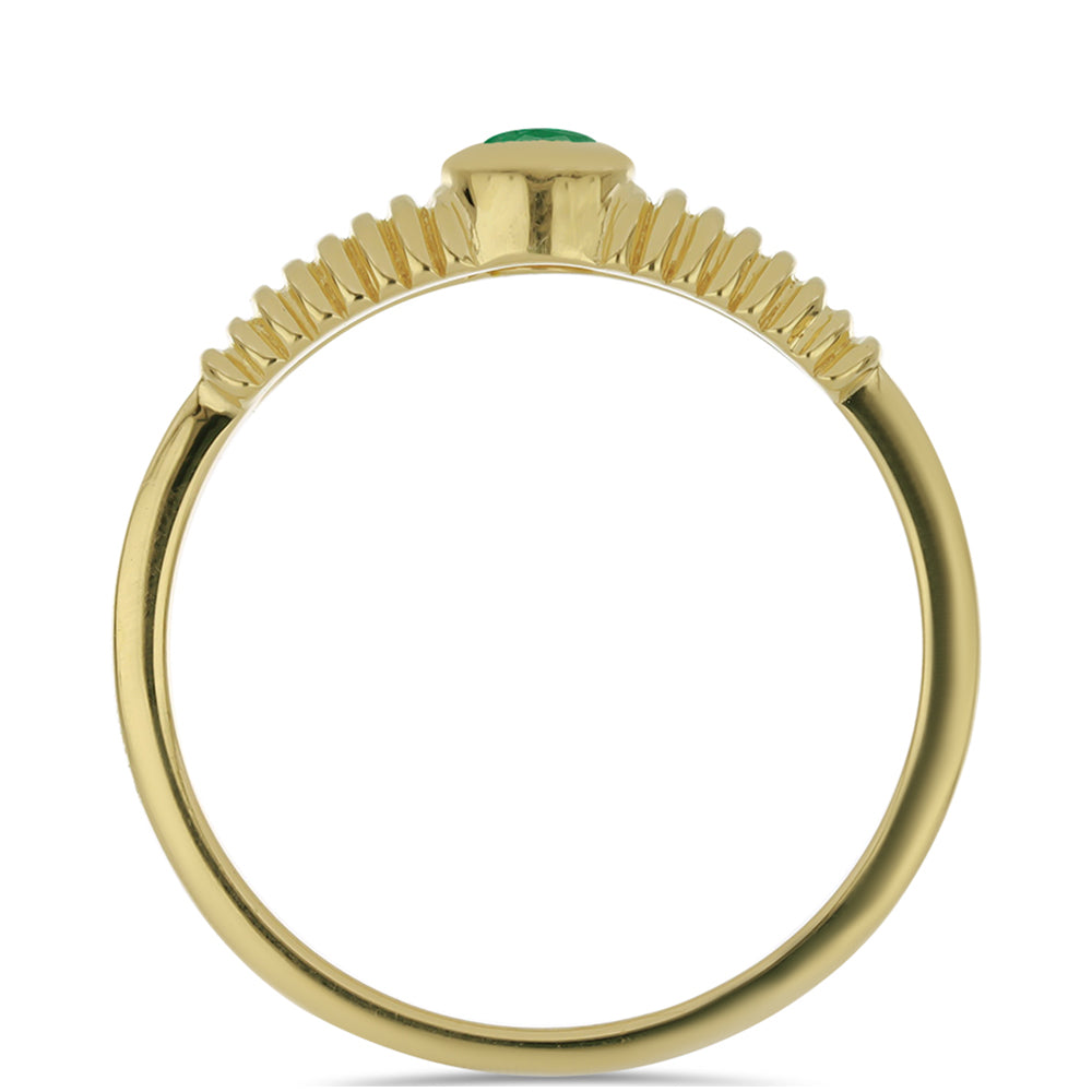 Inel din Argint 925 Placat cu Aur ( 2.32 grame ) cu Smarald Brazilian 0.12 Carate