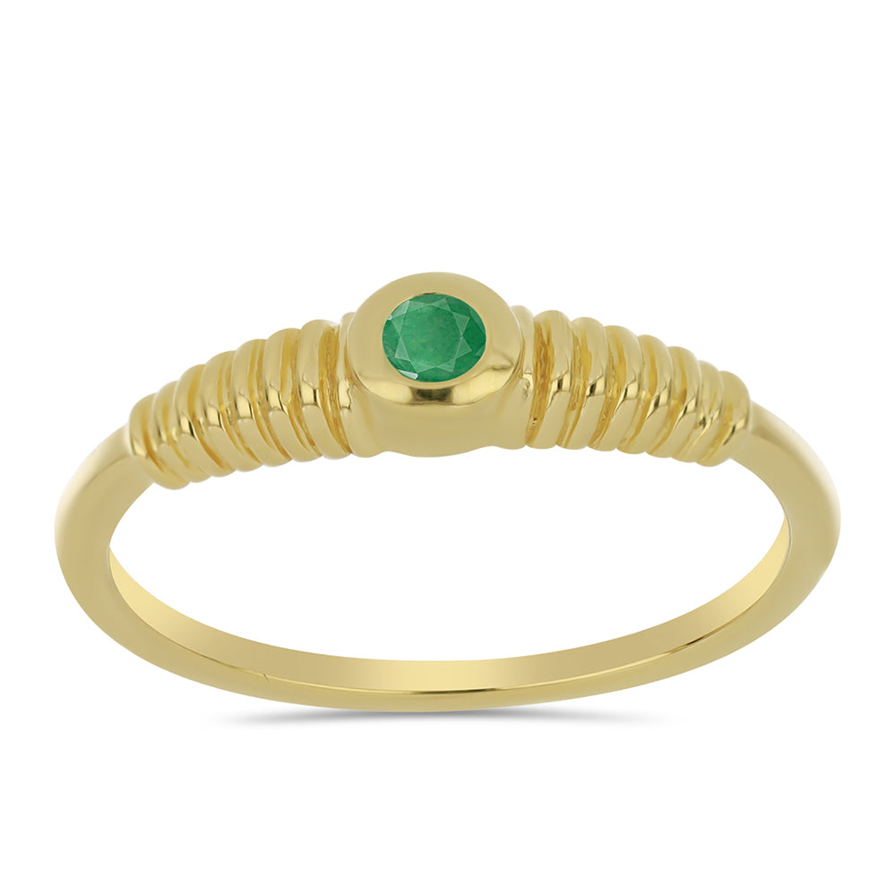 Inel din Argint 925 Placat cu Aur ( 2.32 grame ) cu Smarald Brazilian 0.12 Carate