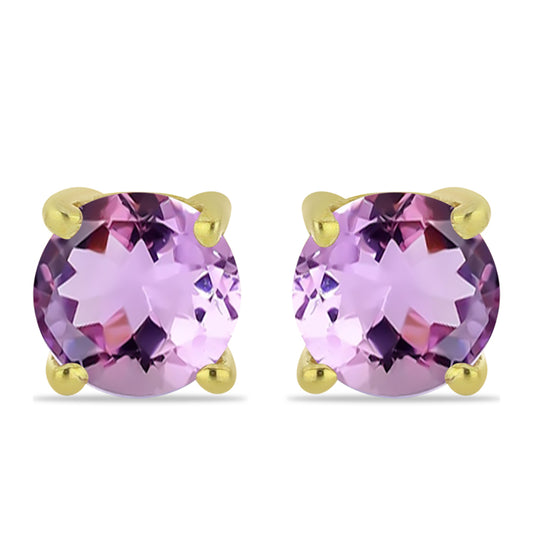 Cercei din Argint 925 Placat cu Aur ( 0.7 grame ) cu Ametist Rose de France 0.46 Carate
