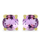 Cercei din Argint 925 Placat cu Aur ( 0.7 grame ) cu Ametist Rose de France 0.46 Carate