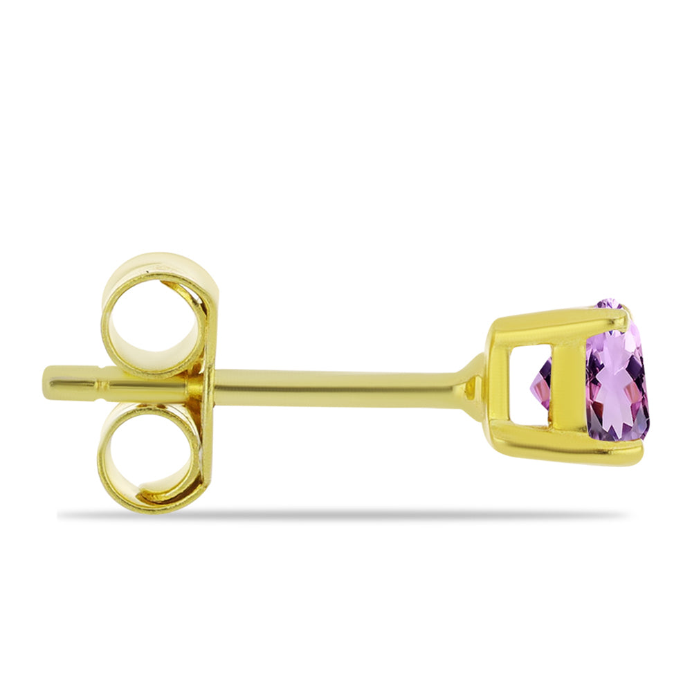 Cercei din Argint 925 Placat cu Aur ( 0.7 grame ) cu Ametist Rose de France 0.46 Carate 2 