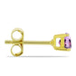Cercei din Argint 925 Placat cu Aur ( 0.7 grame ) cu Ametist Rose de France 0.46 Carate