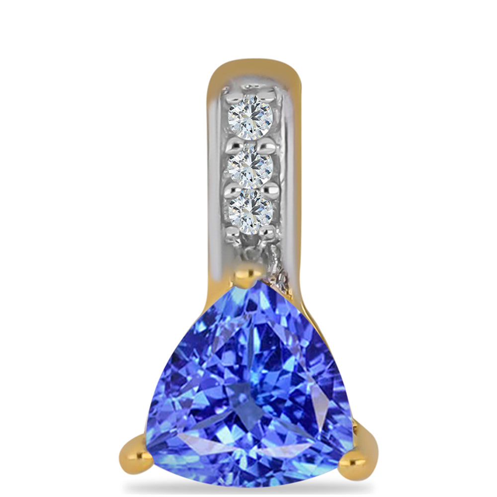 Pandantiv din Argint 925 Placat cu Aur ( 0.42 grame ) cu Tanzanit și Zircon Alb 0.45 Carate