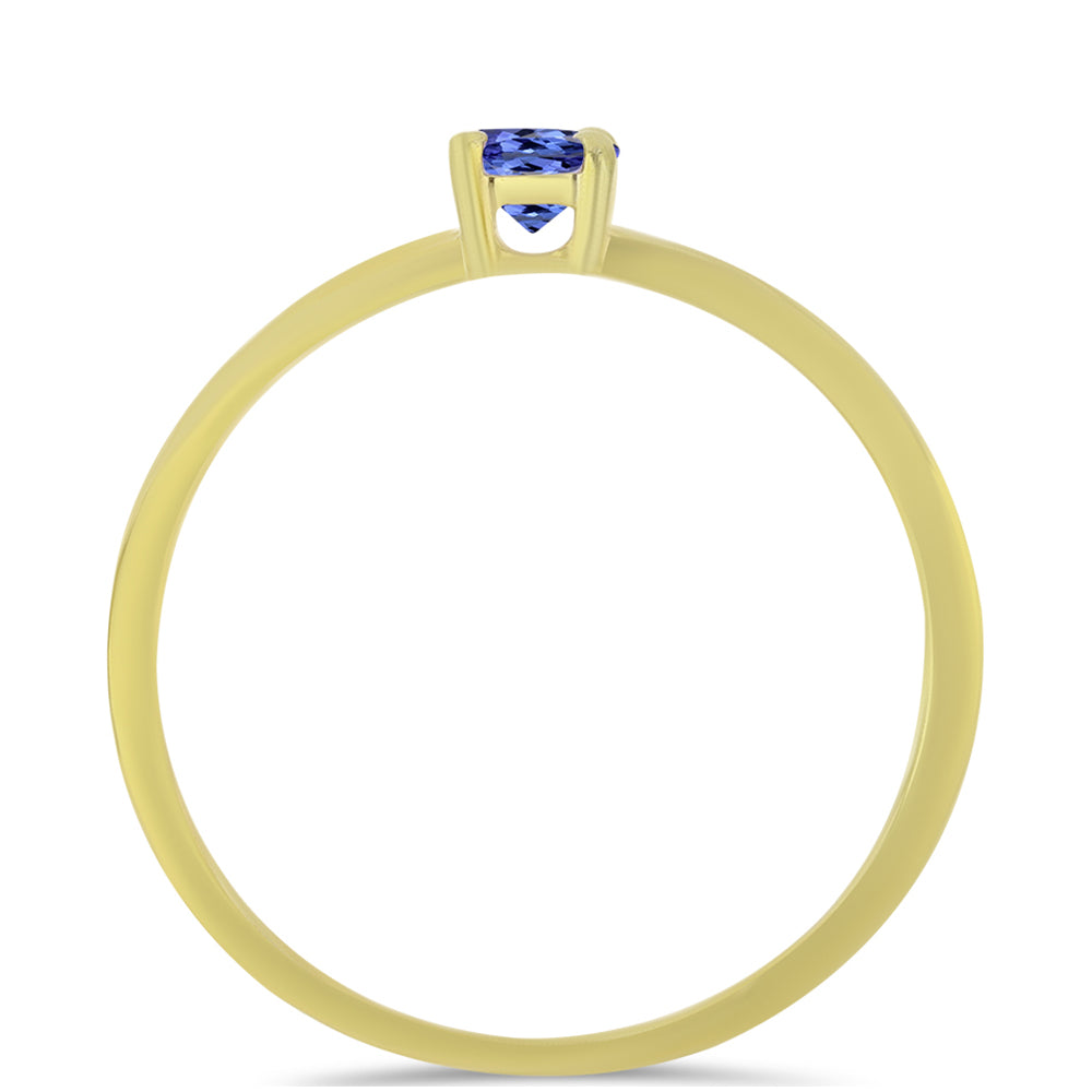 Inel din Argint 925 Placat cu Aur ( 1 grame ) cu Tanzanit 0.27 Carate