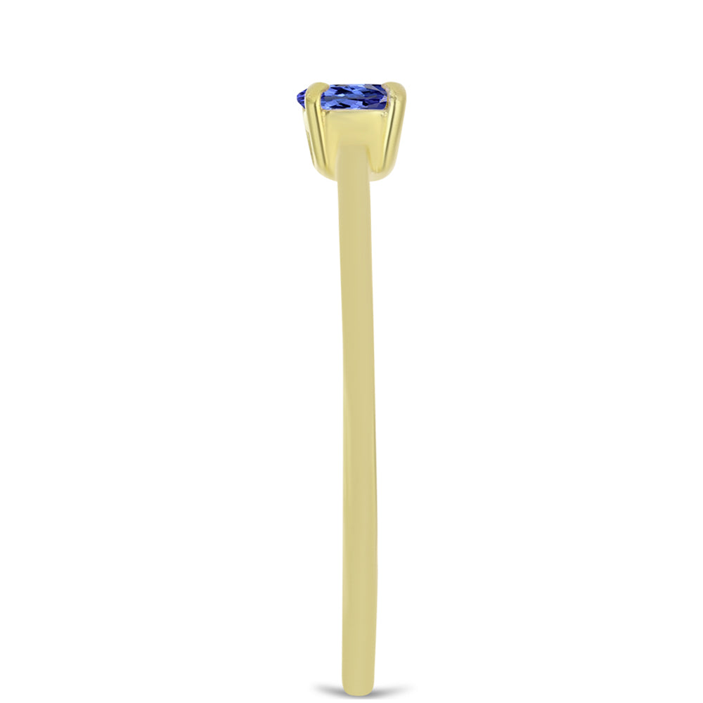 Inel din Argint 925 Placat cu Aur ( 1 grame ) cu Tanzanit 0.27 Carate 4 