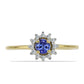 Inel din Argint 925 Placat cu Aur ( 1.5 grame ) cu Tanzanit și Zircon Alb 0.41 Carate