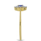 Inel din Argint 925 Placat cu Aur ( 1.5 grame ) cu Tanzanit și Zircon Alb 0.41 Carate