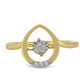 Inel din Argint 925 Placat cu Aur ( 2.66 grame ) cu Diamant Alb și Zircon Alb 0.05 Carate