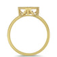 Inel din Argint 925 Placat cu Aur ( 2.66 grame ) cu Diamant Alb și Zircon Alb 0.05 Carate