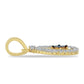 Pandantiv din Argint 925 Placat cu Aur ( 1.28 grame ) cu Diamant Albastru și Zircon Alb 0.36 Carate