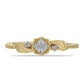 Inel din Argint 925 Placat cu Aur ( 1.52 grame ) cu Diamant Alb și Zircon Alb 0.04 Carate