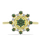 Inel din Argint 925 Placat cu Aur ( 2.27 grame ) cu Diamant Verde și Diamant Alb 0.26 Carate