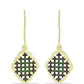 Cercei din Argint 925 Placat cu Aur ( 3.33 grame ) cu Diamant Verde 0.26 Carate